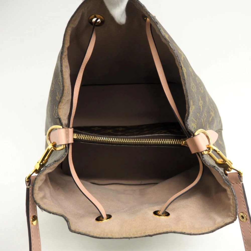 Louis Vuitton Noe Neo Shoulder Drawstring Monogram Brown Bag